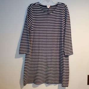 J. CREW Women's Navy & White Shift Dress, Size L